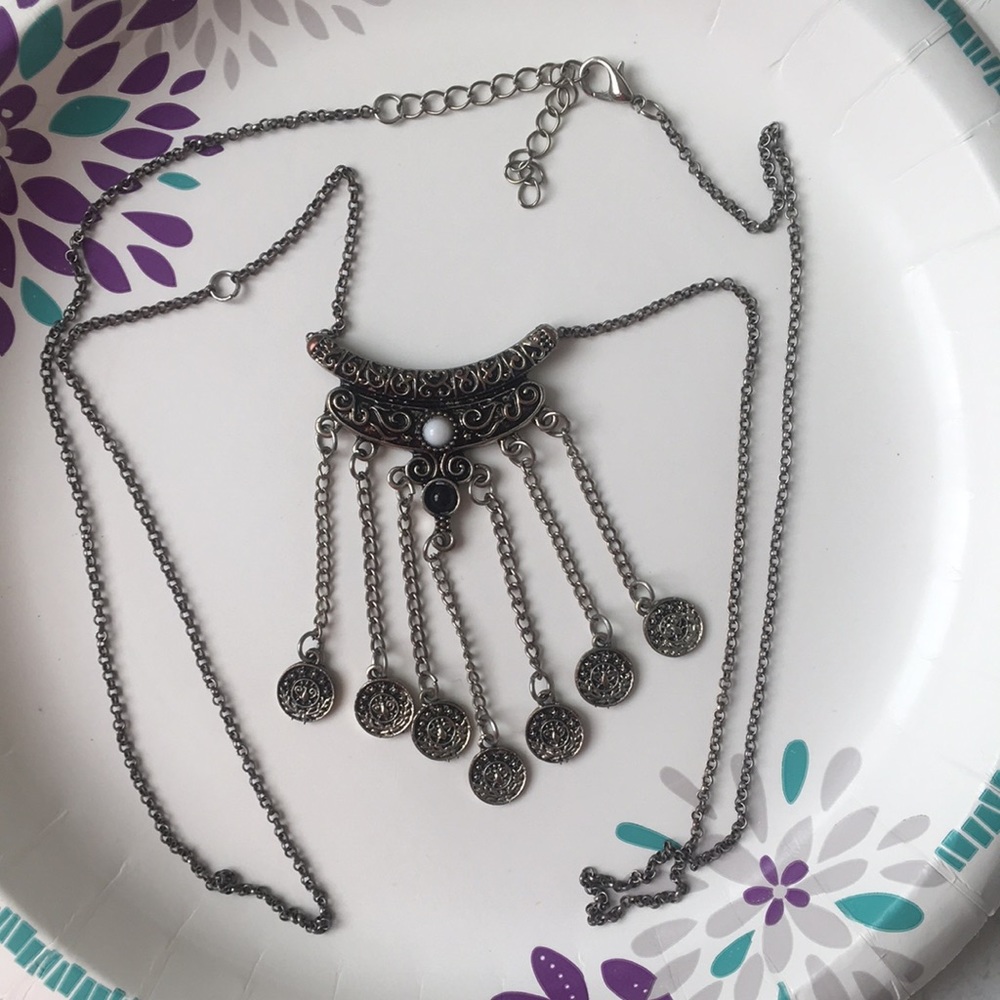 Forever 21 Long Silver Charm Necklace - Picture 1 of 5